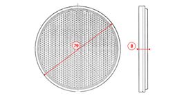 Runder Reflektor Durchmesser 79 mm rot (1 Stück)