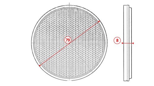 Runder Reflektor Durchmesser 79 mm rot (1 Stück)
