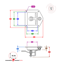 Zinc-plated lock with key for metal drawer