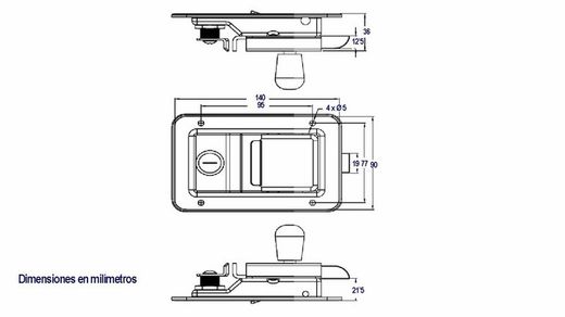 Serratura ad incasso con chiave con apertura interna