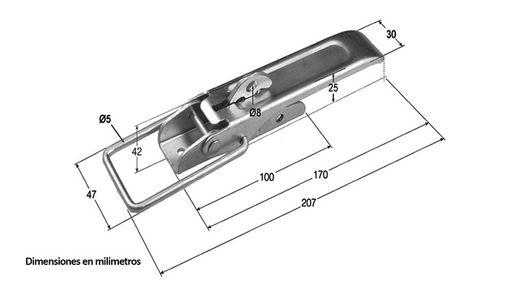Printed long handle lock closure