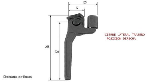 Fermoir forgé côté droit avec sécurité 265