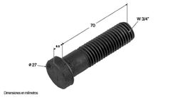 Tornillo esparrago rosca 3/4" para manilla de cierre 3/4"