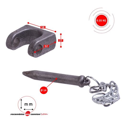 Simple metal closure U bolt 14mm