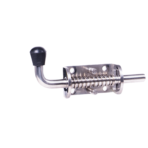 Spring-loaded handle closure with stainless steel safety lock