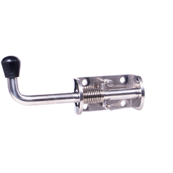 Spring-loaded handle closure with stainless steel safety lock