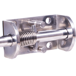 Spring-loaded handle closure with stainless steel safety lock