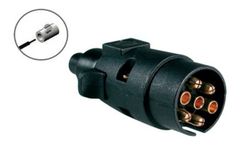 Clavija enchufe remolque 7 polos 12v plástico negro