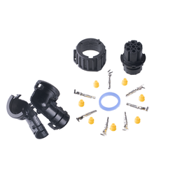 Conector estanco acodado 90º para conector AMP 1,5  para piloto 7 pins