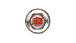 Wheel nut cover 32 mm stainless steel