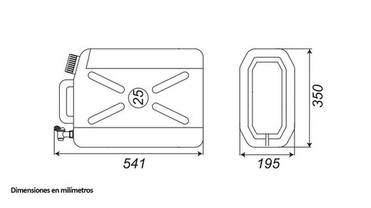 Torneira plástica de tanque de água retangular de 20 litros sem suporte de metal