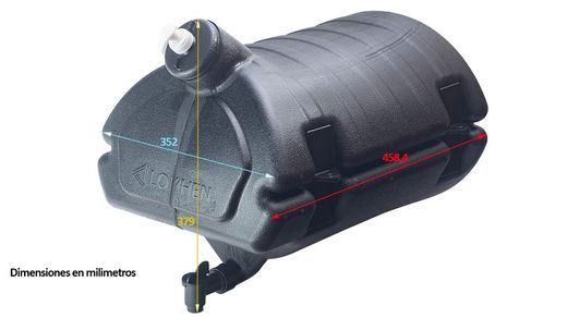 Depósito de água de 30 litros com saboneteira preta