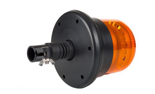 Gelb blinkender Led Flash Horpol zur Montage auf einem Rohr (Verschluss mit einer Rändelschraube). Erfüllt die R65-Norm für den Straßenverkehr.