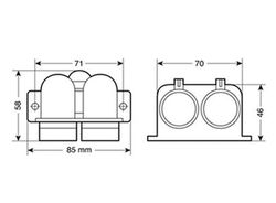 Prise allume-cigare double femelle 12 / 24V externe / interne