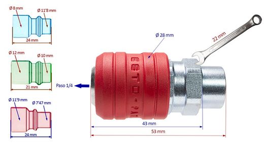 Acoplamento rápido passo 3x1 1/4 rosca fêmea 1/4 ESTO®