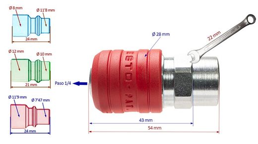 Acoplamento rápido passo 3x1 1/4 rosca fêmea 3/8 ESTO®