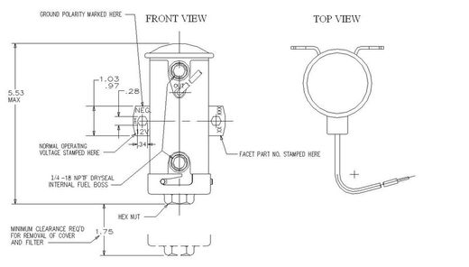 Facet Electric Pump 12V Red Top 480532