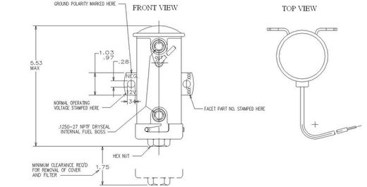 Facet Electric Pump Silver Top 12v Gold-Flo 476087
