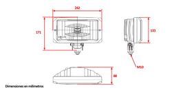 Rectangular white fog light Sim 3225