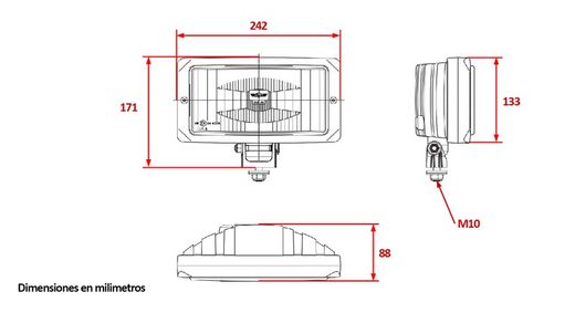 Rectangular white fog light Sim 3225