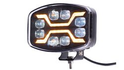 Long range LED headlight + position light + amber flash