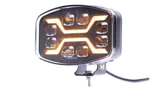 Long range LED headlight + position light + amber flash