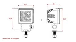 Mini luz de trabalho 4 Leds inundação 1800 lm Truck Led