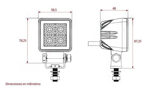 Mini luz de trabalho 4 Leds inundação 1800 lm Truck Led