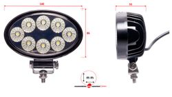 Luz de trabalho oval 8 Led 1920 lumens