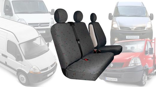 Funda asientos delanteros furgoneta Interstar, Movano, Master, Mascott desde 2003 hasta 2009