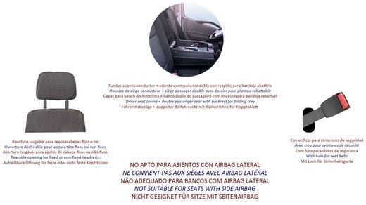 Capas de assento cinza Cabstar/NT400, Maxity desde 2014