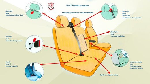 Fundas asientos delanteros Ford Transit