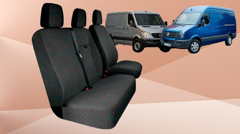 Doble Banco con mesa Mercedes Sprinter piel sintética Juego Fundas de asiento asiento asiento del conductor