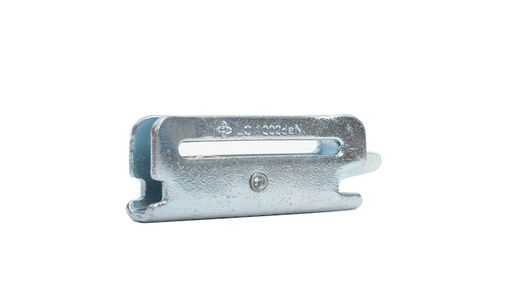 Terminal hook tie strap anchor for interior universal rail