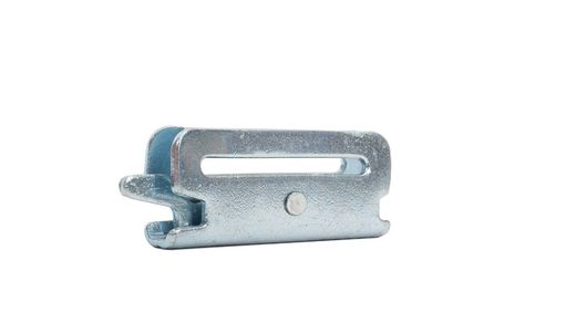 Terminal hook tie strap anchor for interior universal rail