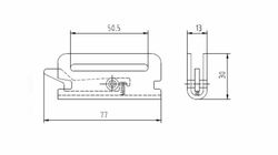 Terminal hook tie strap anchor for interior universal rail