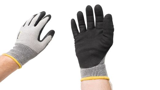 Seamless cotton/elastane technical glove palm coated nitrile sandy type size 9 Juba