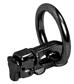 Herraje doble con anilla color negro para rail carga aluminio aeronáutico