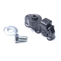 Herraje doble rosca hembra color negro para rail carga aluminio aeronáutico