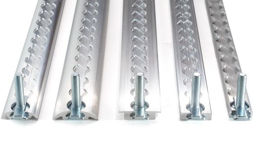 Trilho aeronáutico M10 de encaixe macho deslizante