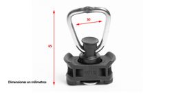 Simple fitting triangular stainless ring anthracite plastic body for aeronautical rail