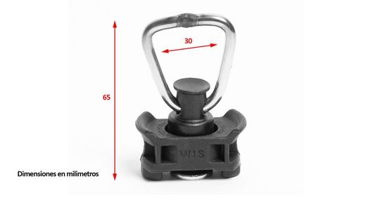 Simple fitting triangular stainless ring anthracite plastic body for aeronautical rail