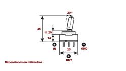 Interruptor de alavanca ON-OFF com led vermelho
