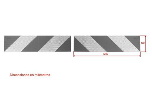 Kit 2 aluminum plates oblique bands regulation 70