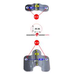Abrazadera ancha 80 para tubo de Ø 27 mm falleba tipo contenedor 1 unidad