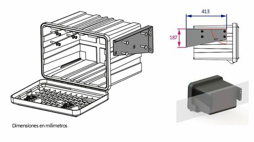Horizontal mounting bracket kit Daken Arka, Just, Welvet drawer