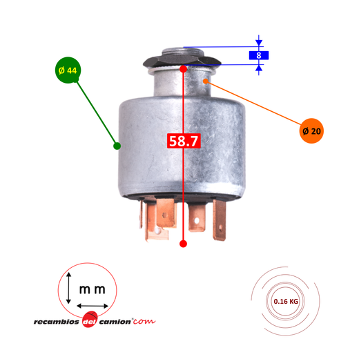 Keya 470008 preheating and starting ignition key