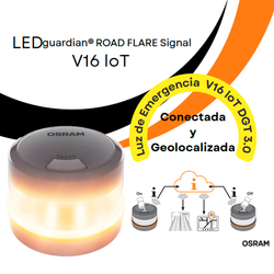 Luz de emergência conectada e geolocalizada Osram V16 IoT DGT 3.0