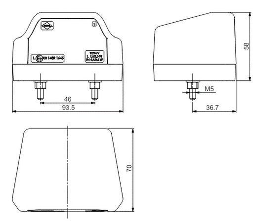 Luce targa al neon Led con luce di posizione posteriore - Horpol