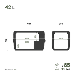 Nevera portátil de 42 litros, 12/24 VCC, 60 W